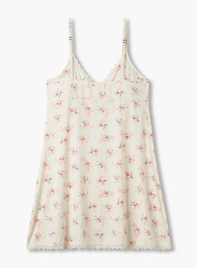 سبلاش فيڤ Slip Dress Sleeveless Lace Trim